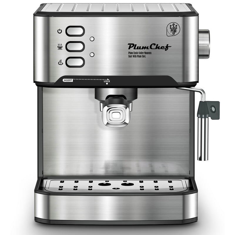 20 Bar Professional Espresso Machine With Milk Frother, Single & Double Shot, ESE Pod Compatible, Visual Display Of Pressure, Removable Water Tank For Cappuccino, Latte, Machiato For Home Barista