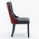 Furniture Collection, Modern High-End Tufted Solid Wood Contemporary PU & Velvet Upholstered Dining Chair-2 Piece Set