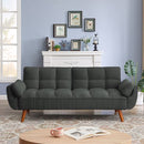 Newly Designed Linen Sofa Furniture With Adjustable Backrest And Easy Assembly Lounge Chair - Dark Gray